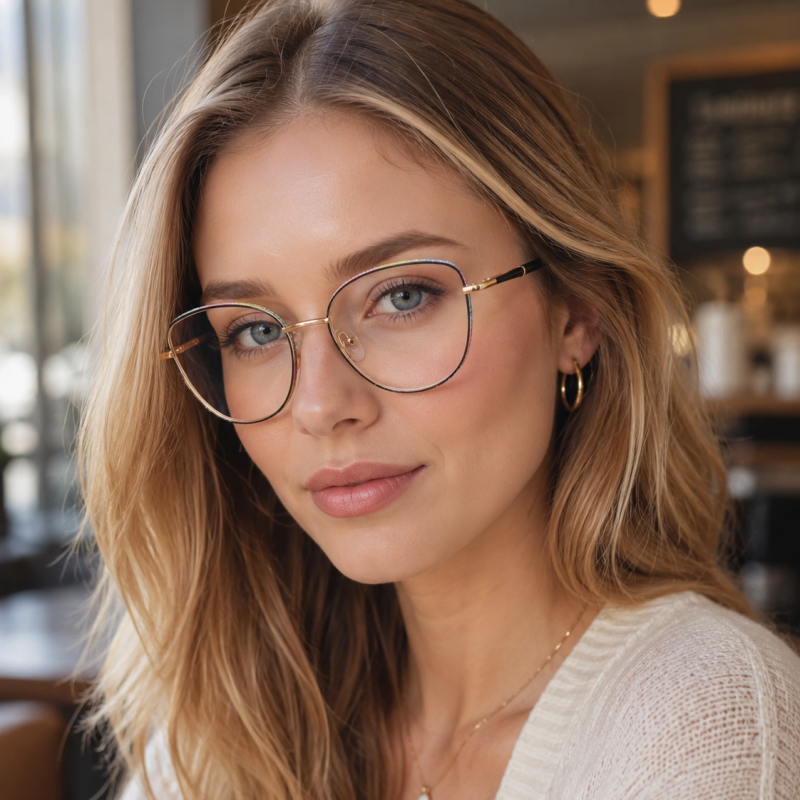 Elegant metal optical frame design for women