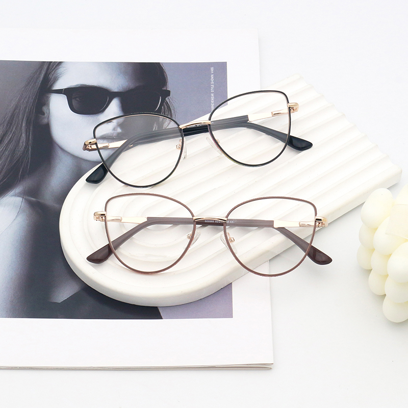 Elegant women metal optical frame detail