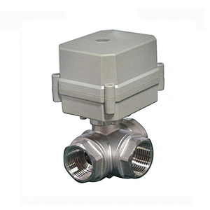 1/2 inch 3 Way L Port 24V DC CR2 2 Wire Auto Return Brass Electric Water Flow Control Valve
