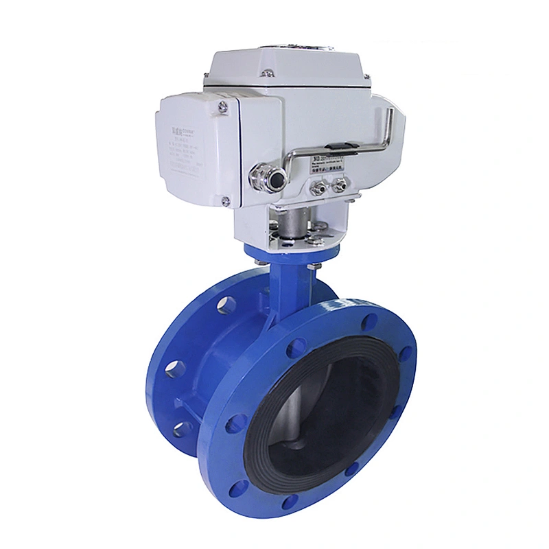 4 inch Double Flange Ductile Iron Electric Actuator Butterfly Valve