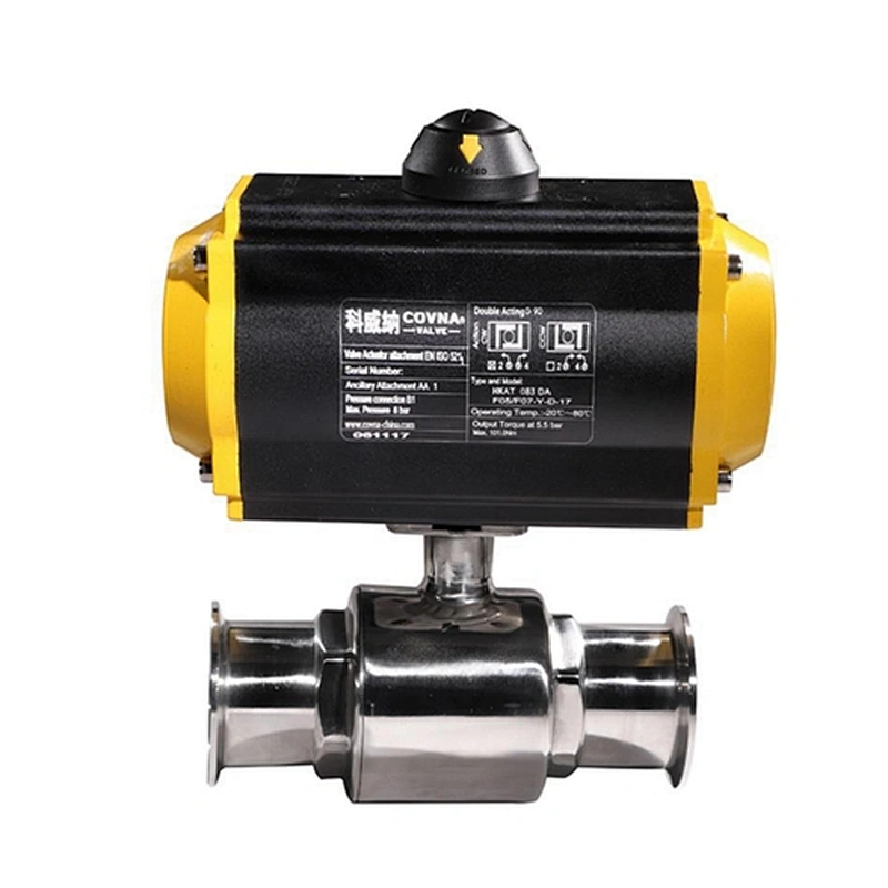 COVNA HK56-W 3/4 inch 2 Way  Double acting Type 304 Stainless Steel sanitary Pneumatic Actuated Ball Valve