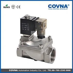 N/O Stainless Steel Electromagnetic Solenoid Water Valve 2 Way Direct Drive Large
