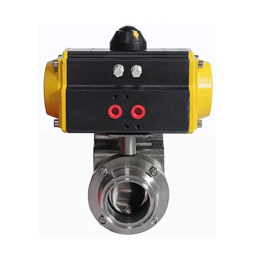 COVNA DN80 3 inch Tri Clamp Food Grade 316 Stainless Steel Pneumatic Actuated Sanitary Butterfly Valve