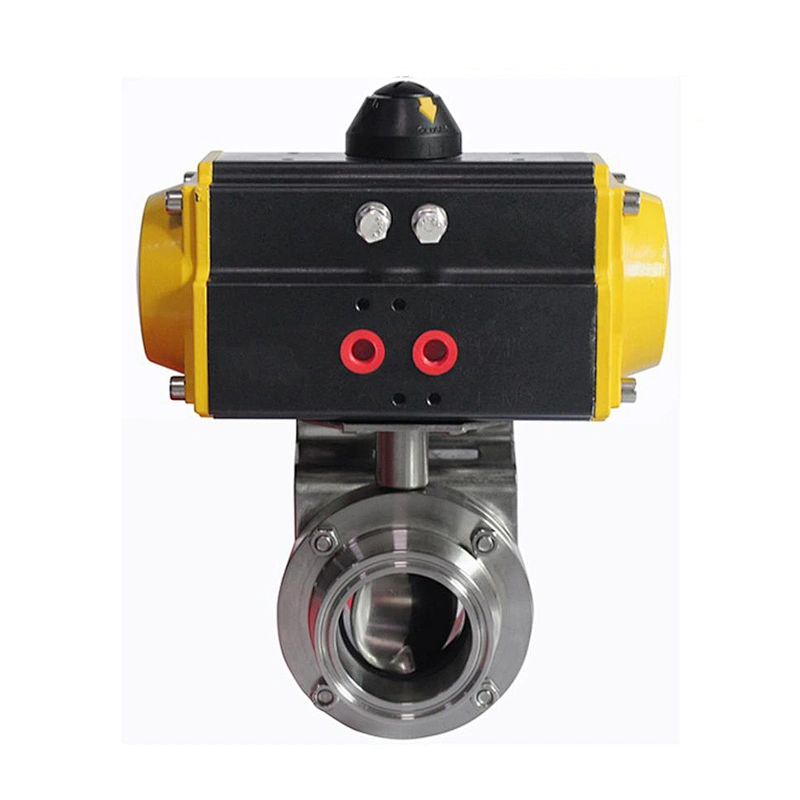 COVNA DN80 3 inch Tri Clamp Food Grade 316 Stainless Steel Pneumatic Actuated Sanitary Butterfly Valve