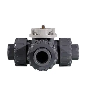 COVNA 50mm Three Way Threaded 12V PVC Plastic Motorized Ball Valve