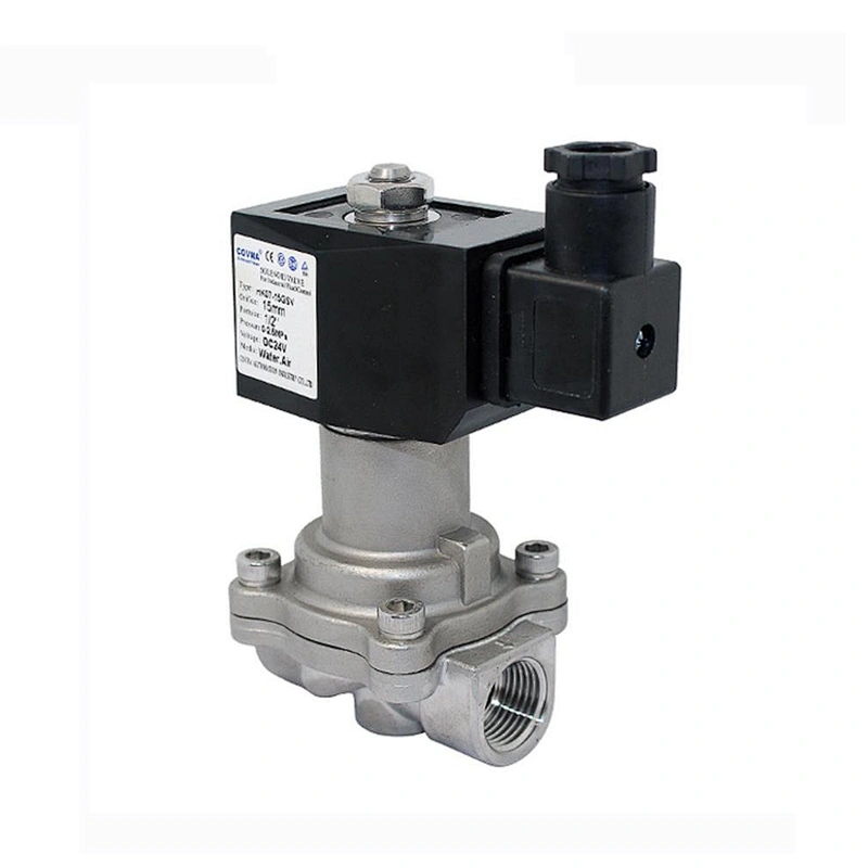 COVNA DN15 1/2 inch Two Position Two Way 24VDC Normally Closed Stainless Steel Steam Solenoid Valve