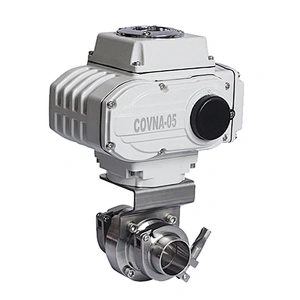 AC220V 4-20mA Sanitary Clamp Electronic Butterfly Valve with food grade