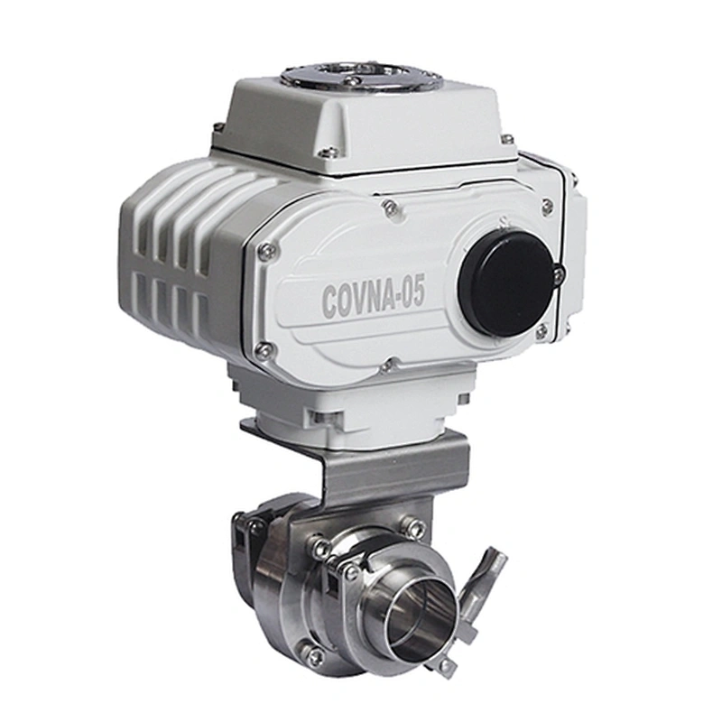 AC220V 4-20mA Sanitary Clamp Electronic Butterfly Valve with food grade