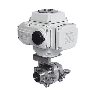 AC220V 4-20mA Sanitary Clamp Electronic Butterfly Valve with food grade