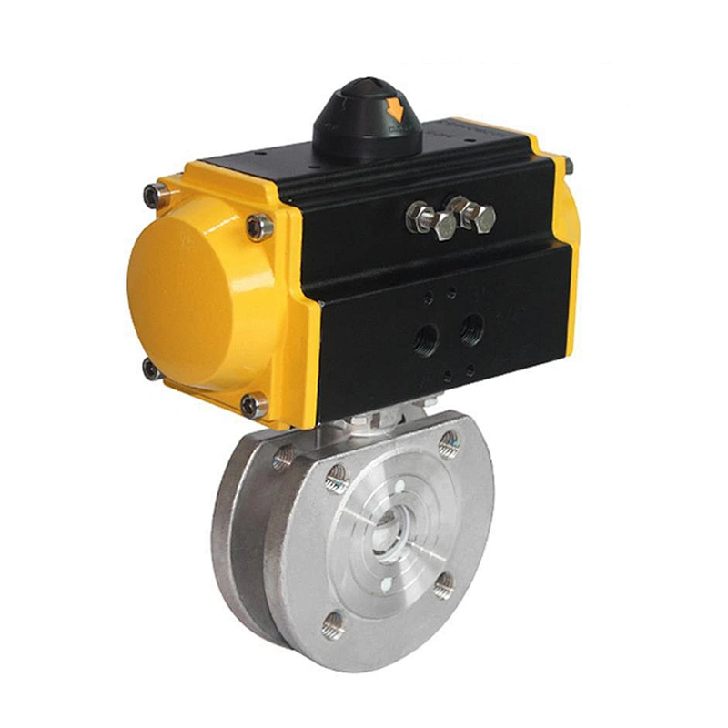 COVNA DN50 1.5 inch Italy Wafer Type Flanged SS304 Double Acting Pneumatic Actuator Ball Valve