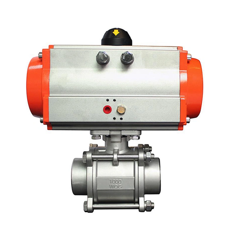 3PC 100mm Stainless Steel Pneumatic Actuator Fully Welded Ball Valve