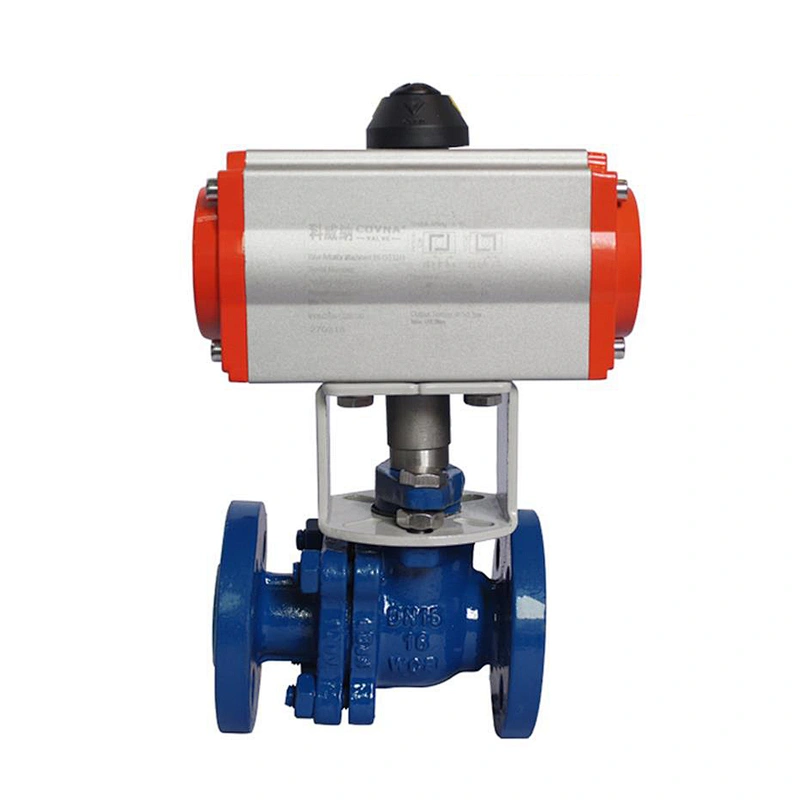 COVNA DN20 3/4 inch 2 Way PTFE Lined Flange End Cast Iron Ball Valve with Pneumatic Actuator