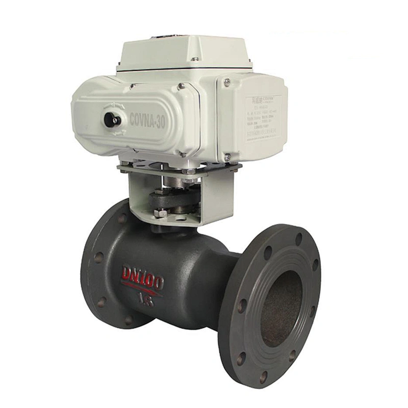COVNA DN50 2 inch 2 Way 1PC 110VAC Double Flange Type Carbon Steel Ball Valve with Electric Drive