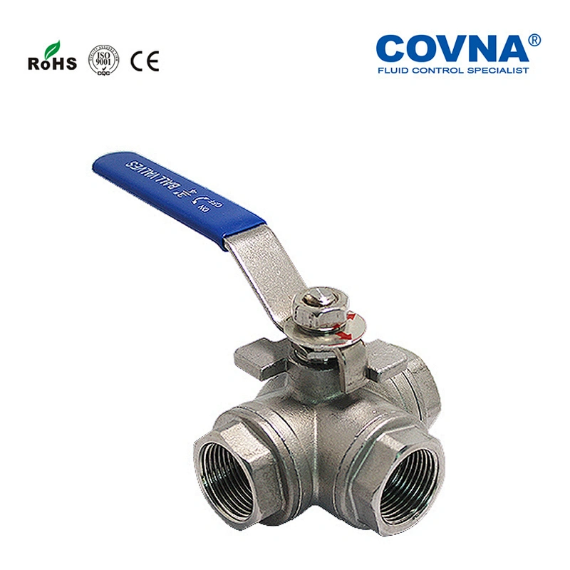 Floating 4 inch 3 way Stainless Steel Ball Valve