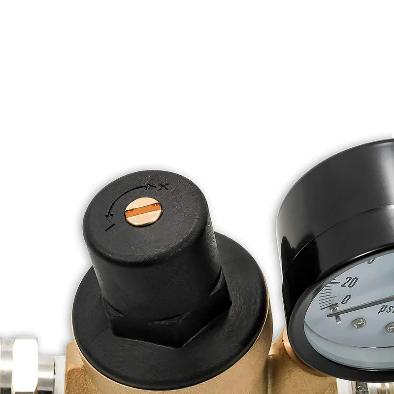 COVNA DN20 3/4 inch Lead-Free Brass High Pressure Adjustable RV Water Pressure Regulator with Gauge