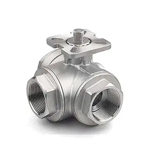 COVNA DN40 1.5 inch 3 Way L Port 1000 WOG High Pressure 12 Volt CF8M Stainless Steel Electric Actuated Ball Valve