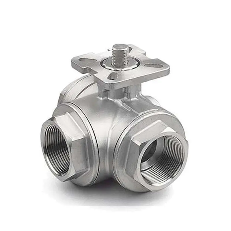 COVNA DN40 1.5 inch 3 Way L Port 1000 WOG High Pressure 12 Volt CF8M Stainless Steel Electric Actuated Ball Valve
