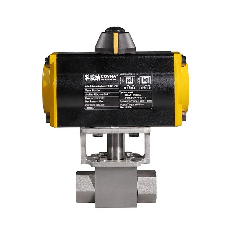 COVNA DN40 1.5 inch 2 Way 5000PSI High Pressure 316 Stainless Steel Pneumatic Actuated Ball Valve
