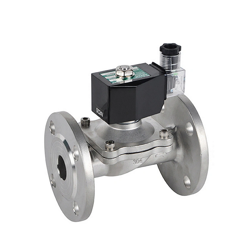 220V AC Stainless Steel LPG Flange Solenoid Valve Gas Air Water