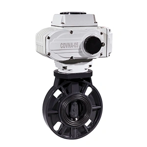 DN50 AC220V Electric Plastic UPVC flange butterfly valve