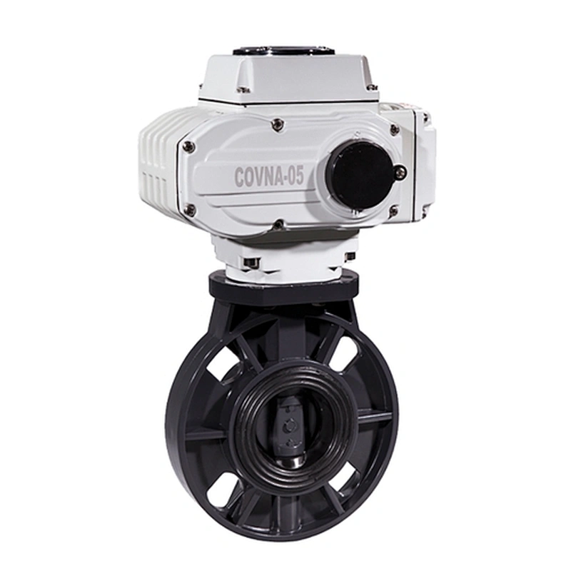 DN50 AC220V Electric Plastic UPVC flange butterfly valve