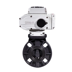 DN50 AC220V Electric Plastic UPVC flange butterfly valve