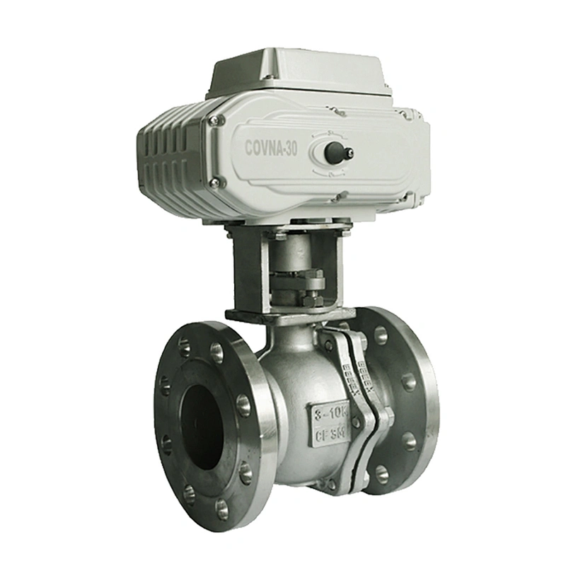 COVNA DN50 2 inch 2 Way 24V DC ANSI Class 150 SS304 Flange Ball Valve with On Off Electric Actuator