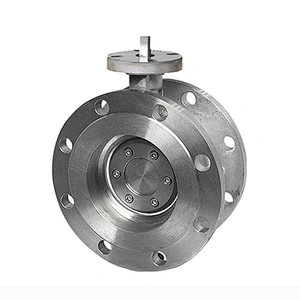 COVNA PN16 High Performance Metal Seat Double Flange Type 304 Stainless Steel Pneumatic Actuated Butterfly Valve