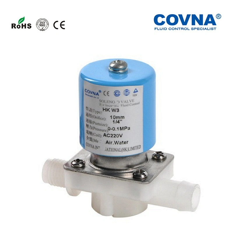 COVNA food grade plastic small solenoid valve DC 24v