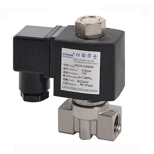 COVNA DN6 1/8 inch NPT Threaded Normally Closed Stainless Steel 2 Way Solenoid Valve