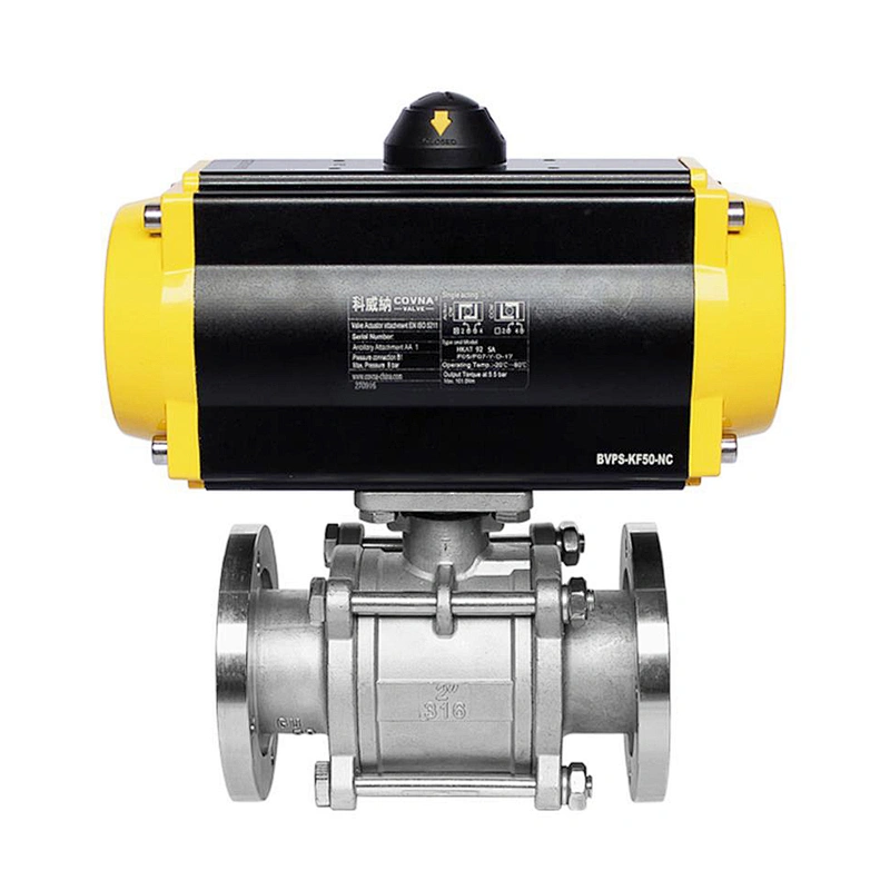 COVNA DN50 2 inch 2 Way 1000 WOG 316 Stainless Steel Vacuum Ball Valve with Pneumatic Actuator