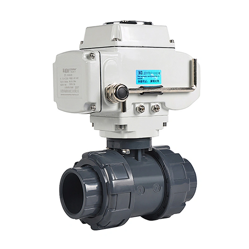 COVNA DN100 4 inch 2 Way 24V DC Motor Operated Plastic PVC True Union Ball Valve
