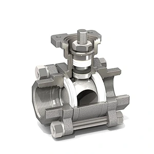 COVNA 50mm 2 inch 2 Way 3 Piece 1000 WOG 220V AC 316 Stainless Steel Electric Actuated Ball Valve