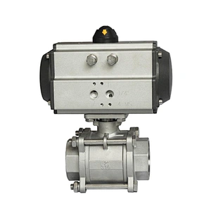 COVNA DN25 1 inch 2 Way 3PC 1000 WOG 316 Stainless Steel Single Acting Pneumatic Actuator Steam Ball Valve