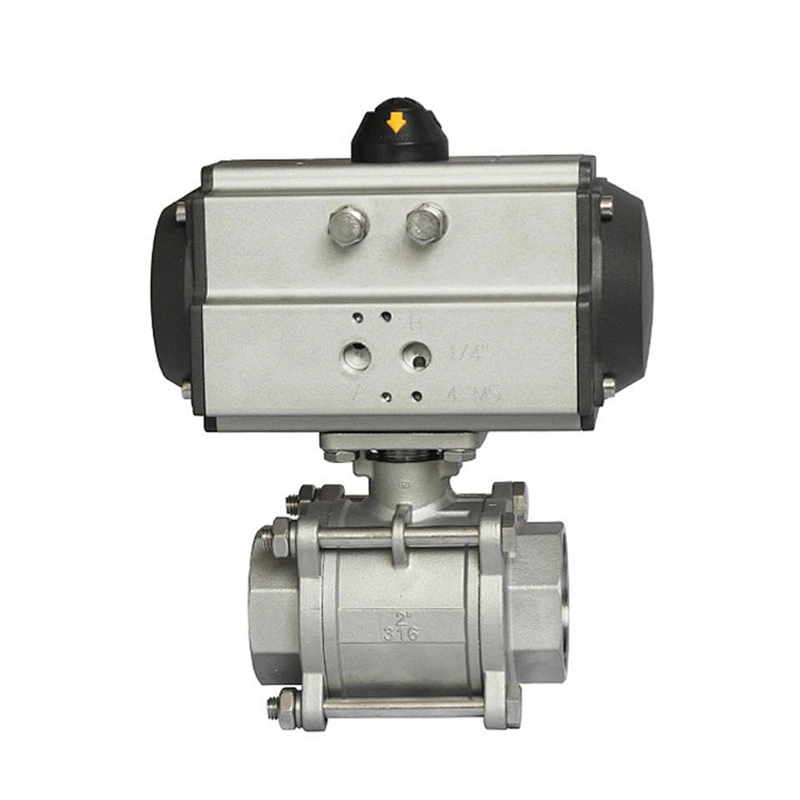 COVNA DN25 1 inch 2 Way 3PC 1000 WOG 316 Stainless Steel Single Acting Pneumatic Actuator Steam Ball Valve