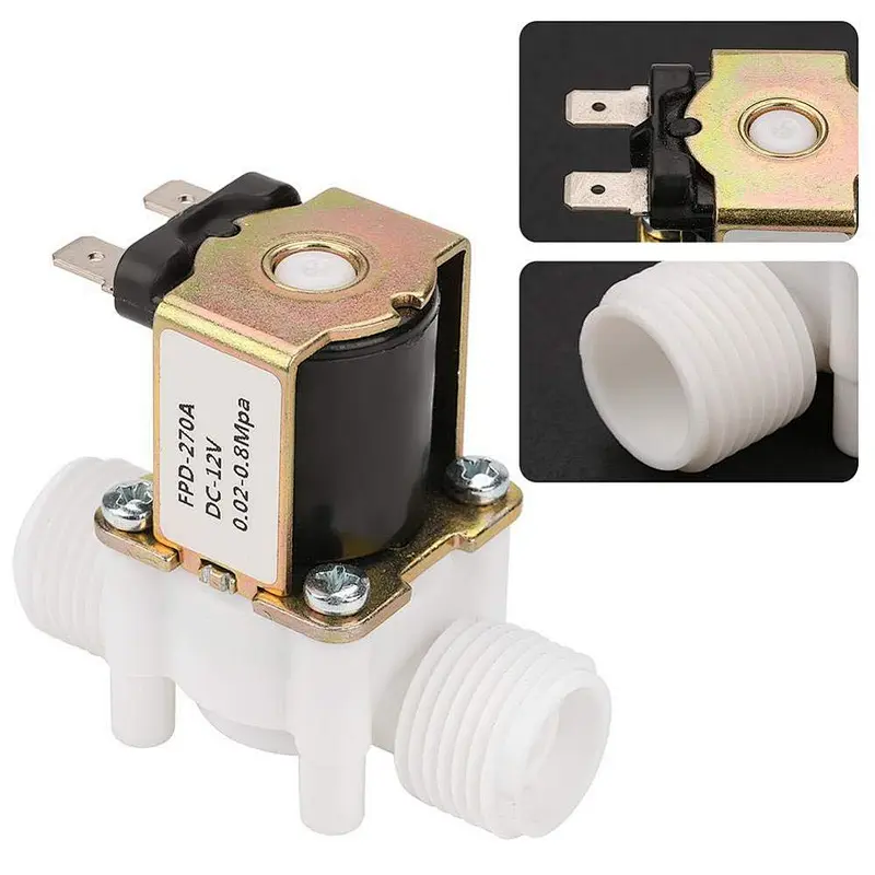 1/4 inch 2 Way 12VDC Normally Closed PP Plastic Washing Machine Mini Solenoid Valve Water Inlet Valve