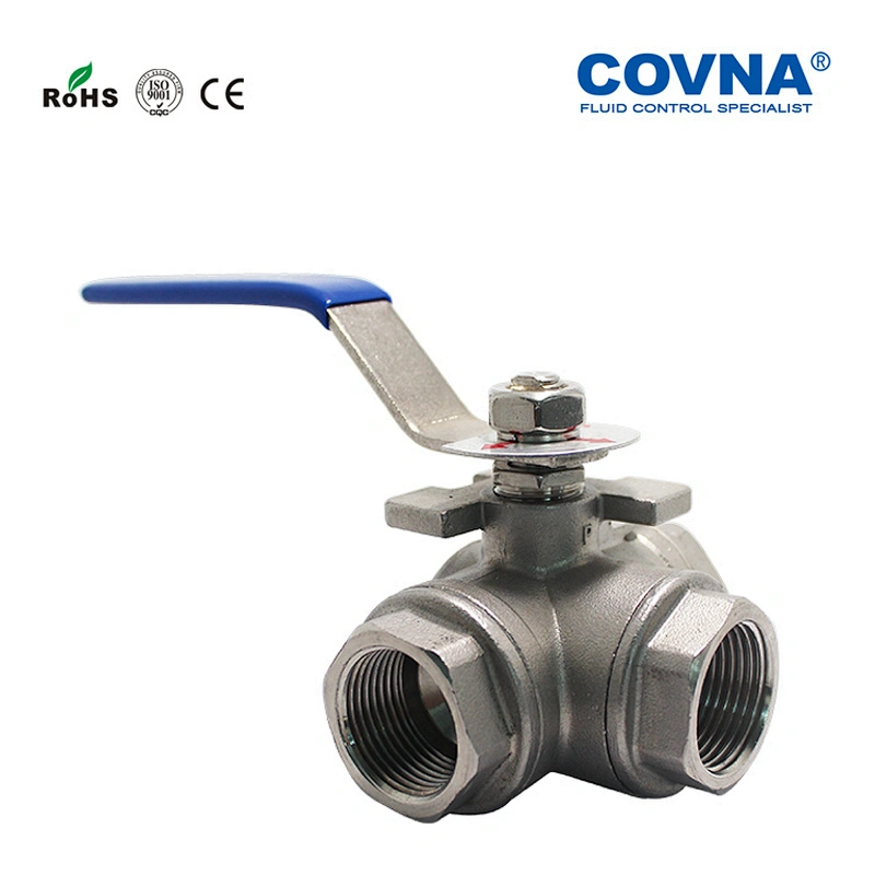 BSPT Female Male Thread Stainless Steel 3 way Ball alve