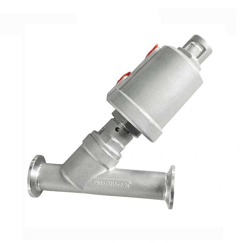 Tri Clamp Two Way Double Acting 1 inch Stainless Steel Water Air Steam Pneumatic Angle Seat Valve