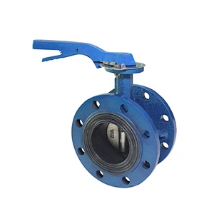COVNA DN80 3 inch PN16 EPDM Rubber Seat Double Flange Type Ductile Iron Handle Butterfly Valve