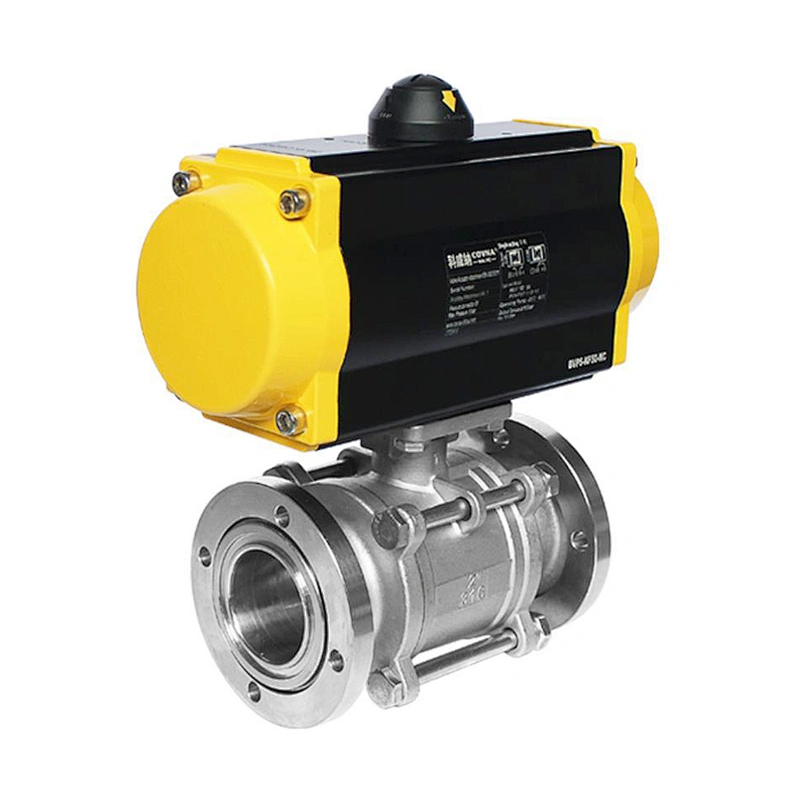 COVNA DN50 2 inch 2 Way 1000 WOG 316 Stainless Steel Vacuum Ball Valve with Pneumatic Actuator