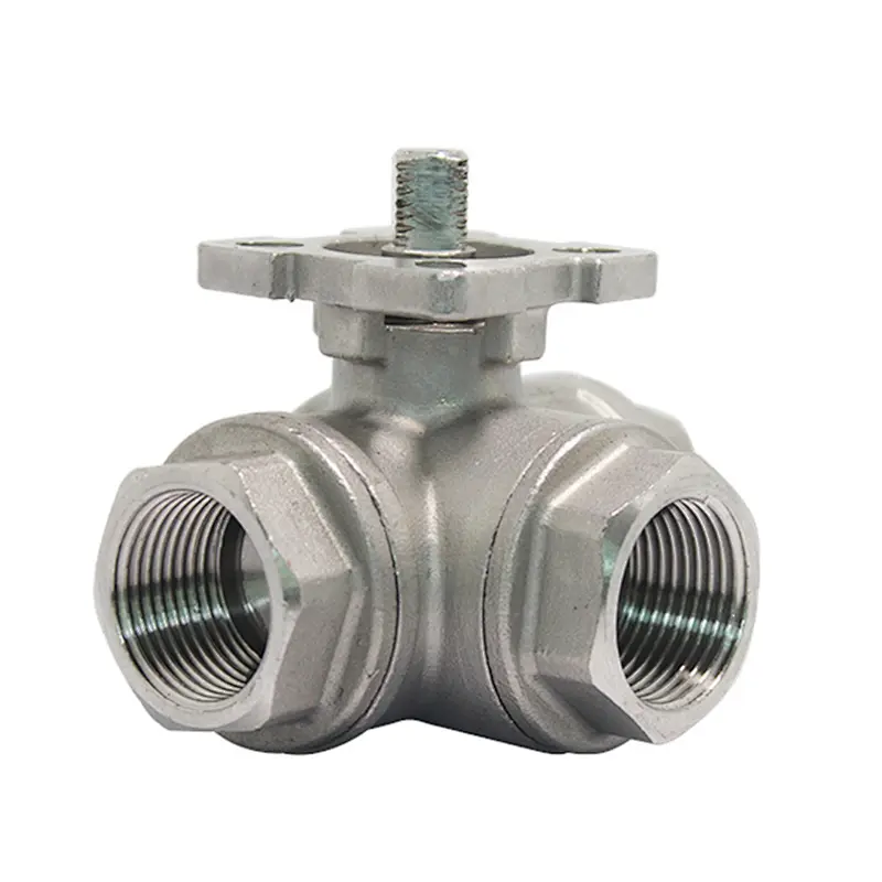 COVNA DN40 1.5 inch 3 Way L Port 1000 WOG High Pressure 12 Volt CF8M Stainless Steel Electric Actuated Ball Valve
