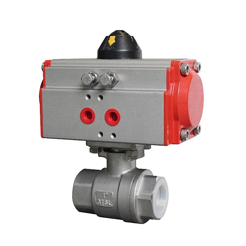 COVNA DN15 1/2 inch 2 Way Female Thread 316 Stainless Steel Double Acting Pneumatic Actuator Ball Valve