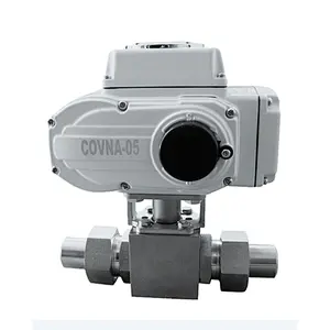 COVNA DN40 1.5 inch 2 Way 24 Volt 5000 PSI High Pressure Stainless Steel Ball Valve with Electric Drive
