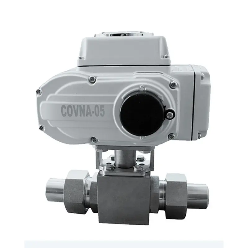 COVNA DN40 1.5 inch 2 Way 24 Volt 5000 PSI High Pressure Stainless Steel Ball Valve with Electric Drive