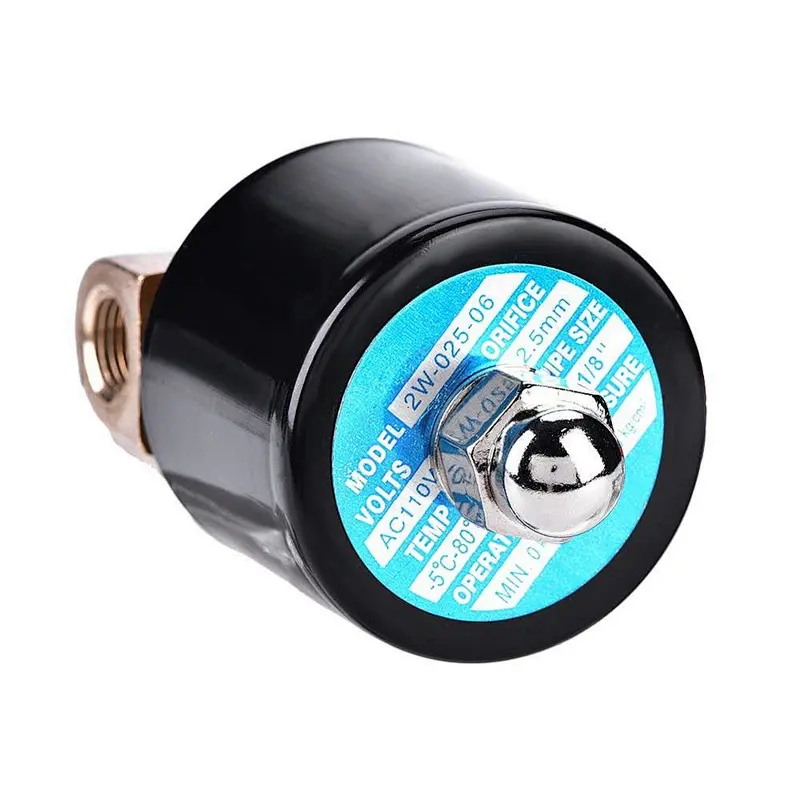 COVNA DN8 1/4 inch 2 Way 110V AC Normally Closed Brass Mini Solenoid Air Valve