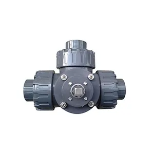 COVNA 1/2 inch 3 Way L Port 12 Volt Motorized PVC Plastic True Union Ball Valve for Water