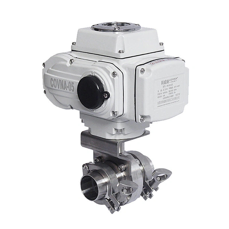 COVNA DN50 2 inch 220V AC Tri Clamp Connection Food Grade Stainless Steel Motor Operated Sanitary Butterfly Valve
