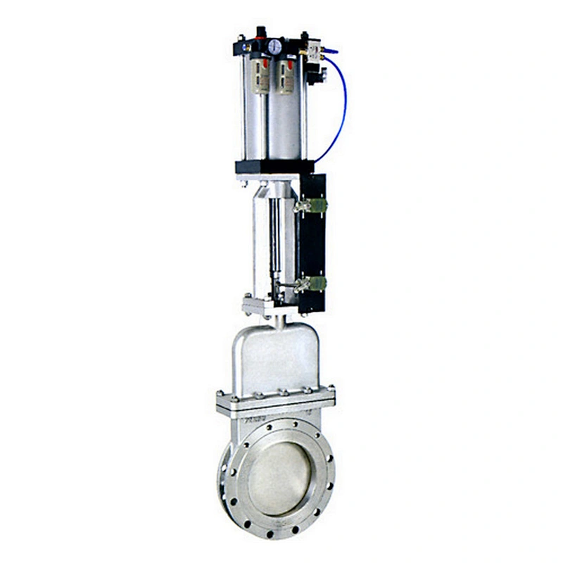 4 inch Double Flanged 304 Pneumatic Actuator Air Operated Knife Gate Valve