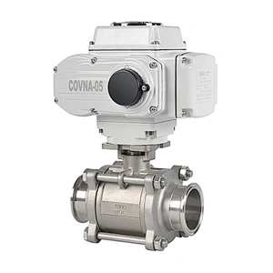 DN15 AC220v Electronic actuator clamp 2 way sanitary stainless steel ball valve