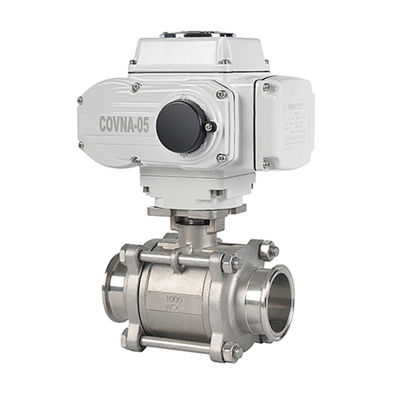 DN15 AC220v Electronic actuator clamp 2 way sanitary stainless steel ball valve